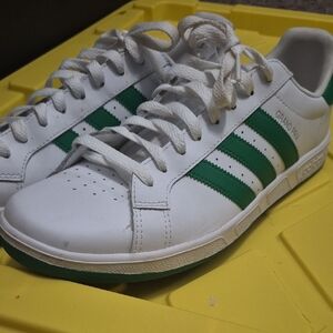 adidas White & Green Leather Men's Sneakers